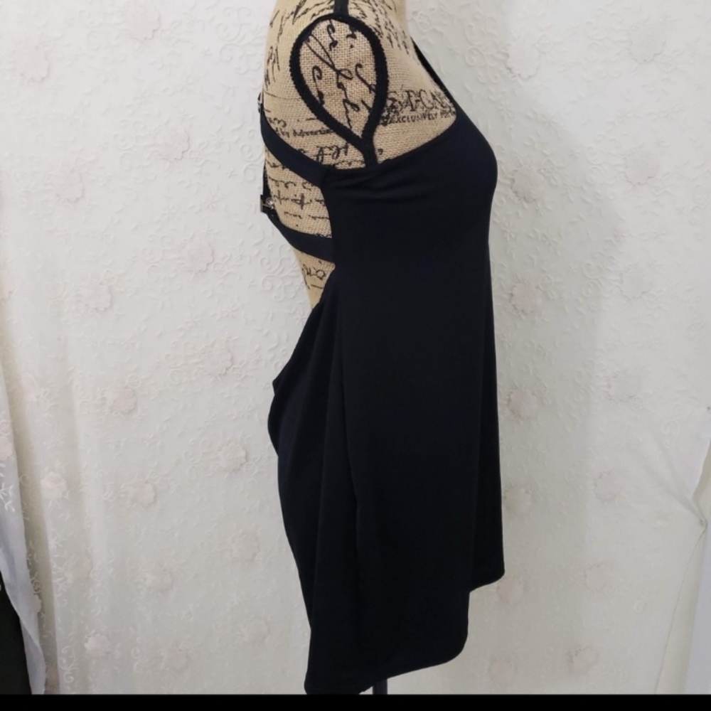 NWT PrettyLittleThing one sleeve black dress - Picture 4 of 6